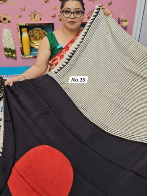 7TH OCT MEGA SALE LIVE – PURE AJRAKH MODAL SILK SAREE (NO.15)