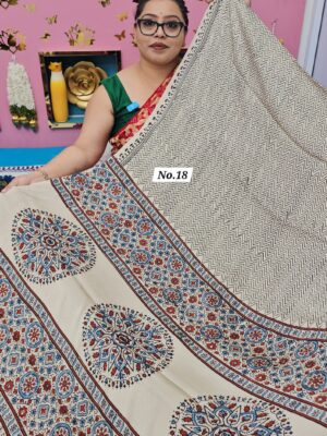 13TH OCT MEGA SALE LIVE – PURE AJRAKH MODAL SILK SAREE (NO.18)