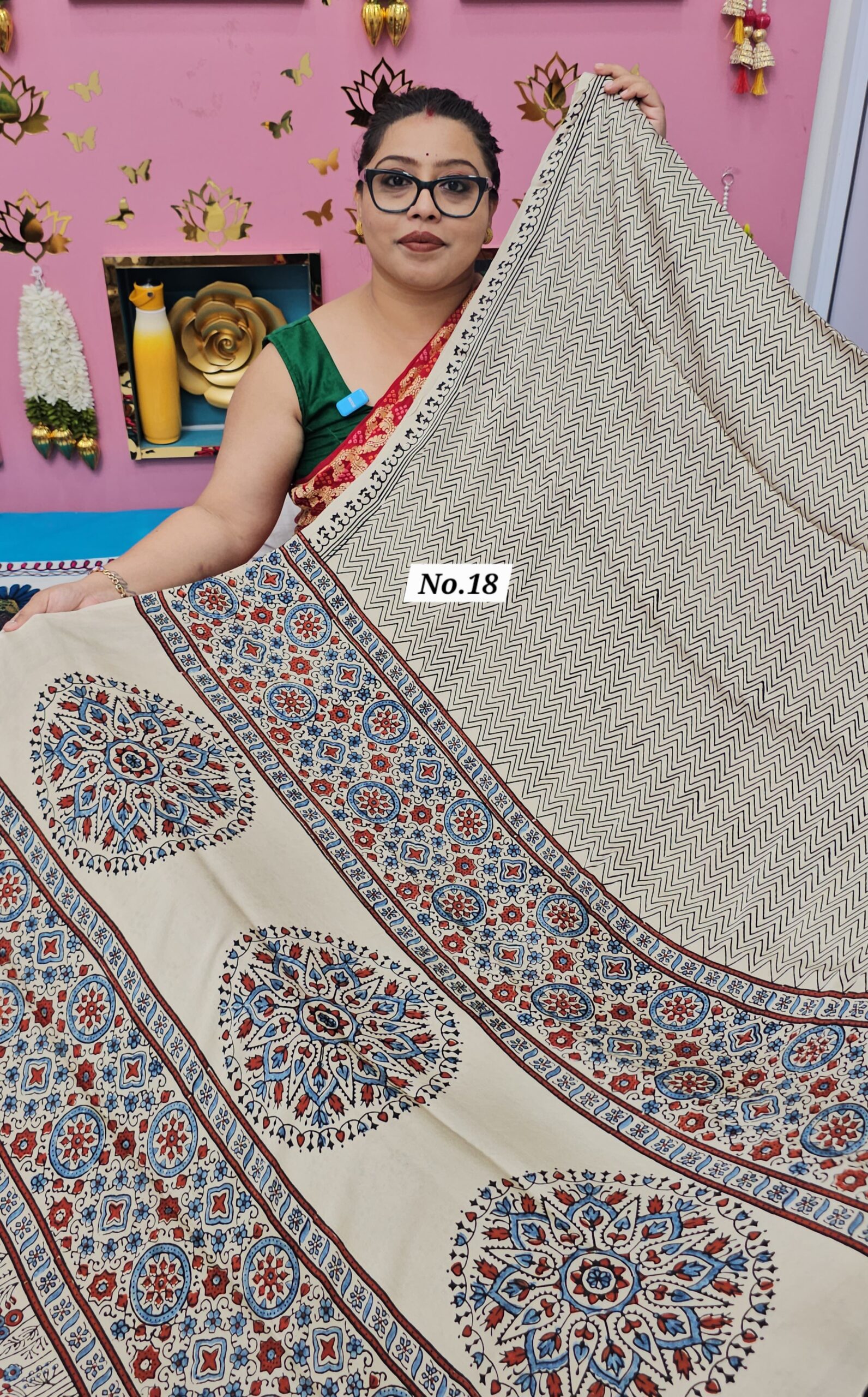 7TH OCT MEGA SALE LIVE – PURE AJRAKH MODAL SILK SAREE (NO.18)