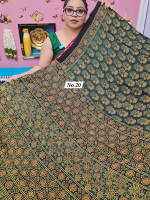 13TH OCT MEGA SALE LIVE – PURE AJRAKH MODAL SILK SAREE (NO.20)