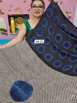 7TH OCT MEGA SALE LIVE – PURE AJRAKH MODAL SILK SAREE (NO.22)