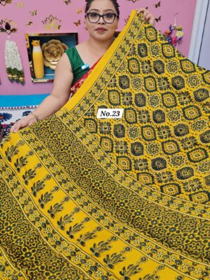 7TH OCT MEGA SALE LIVE – PURE AJRAKH MODAL SILK SAREE (NO.23)
