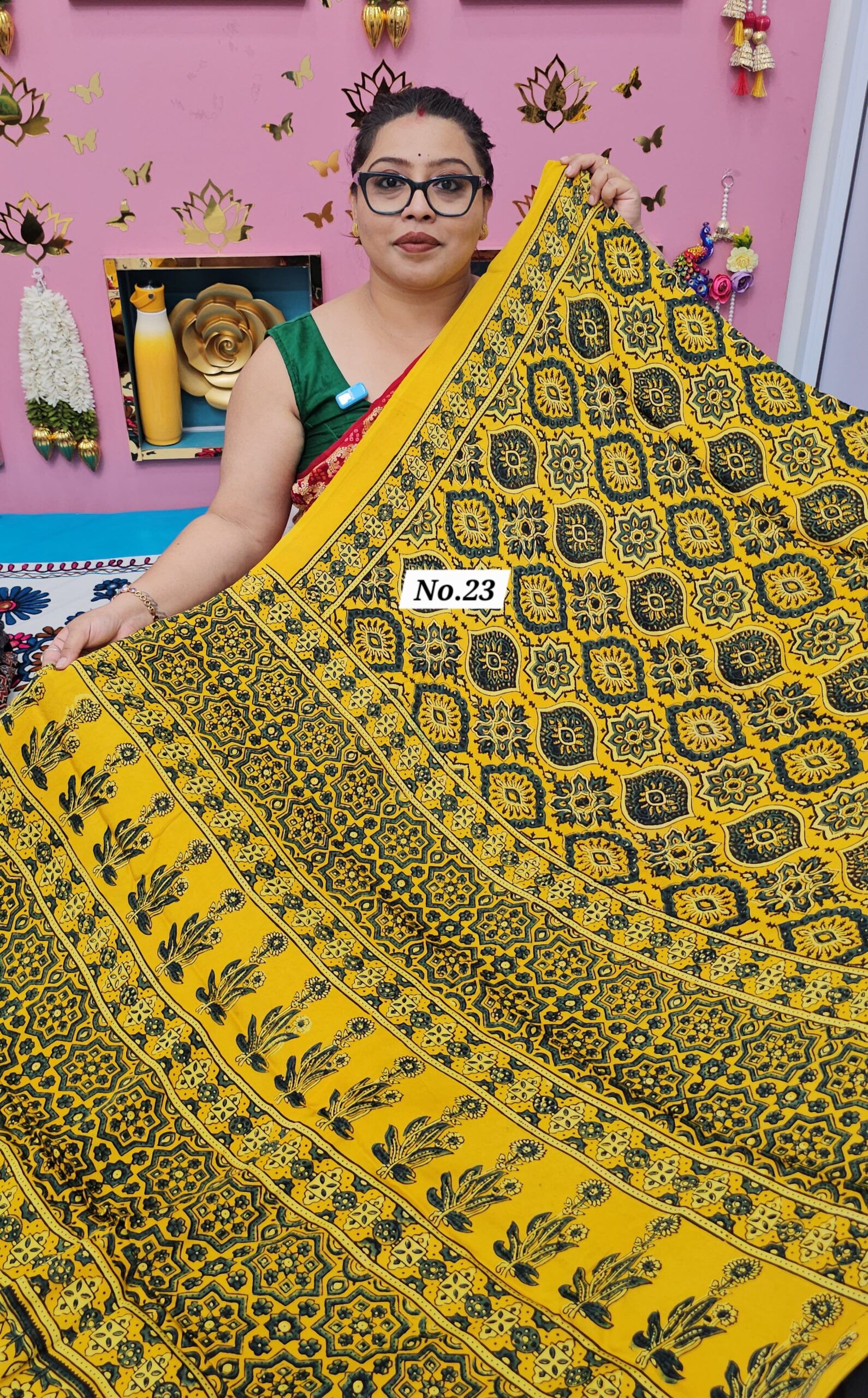 7TH OCT MEGA SALE LIVE – PURE AJRAKH MODAL SILK SAREE (NO.23)