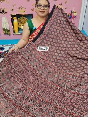 13TH OCT MEGA SALE LIVE – PURE AJRAKH MODAL SILK SAREE (NO.29)