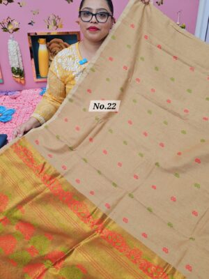 11TH OCT MEGA SALE LIVE – PURE HANDLOOM LINEN SAREE (NO.22)