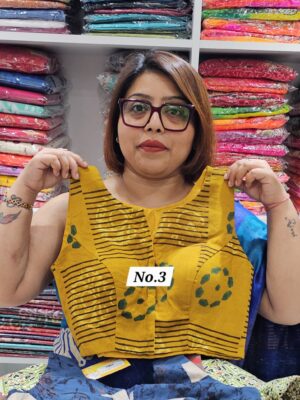 21ST OCT MEGA SALE LIVE – READY MADE  COTTOM AJRAKH BLOUSE  {UP TO SIZE 38 TO 40}  (NO.3)