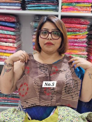 21ST OCT MEGA SALE LIVE – READY MADE  COTTOM AJRAKH BLOUSE  {UP TO SIZE 38 TO 40}  (NO.5)