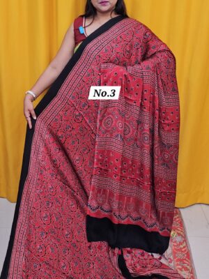 9TH OCT MEGA 2NDSALE LIVE – PURE AJRAKH MODAL SAREE {DEFECTIVE} (NO.3)