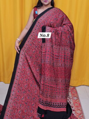 9TH OCT MEGA 2NDSALE LIVE – PURE AJRAKH MODAL SAREE {DEFECTIVE} (NO.8)