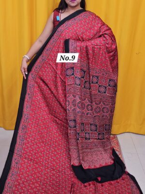 9TH OCT MEGA 2NDSALE LIVE – PURE AJRAKH MODAL SAREE {DEFECTIVE} (NO.9)