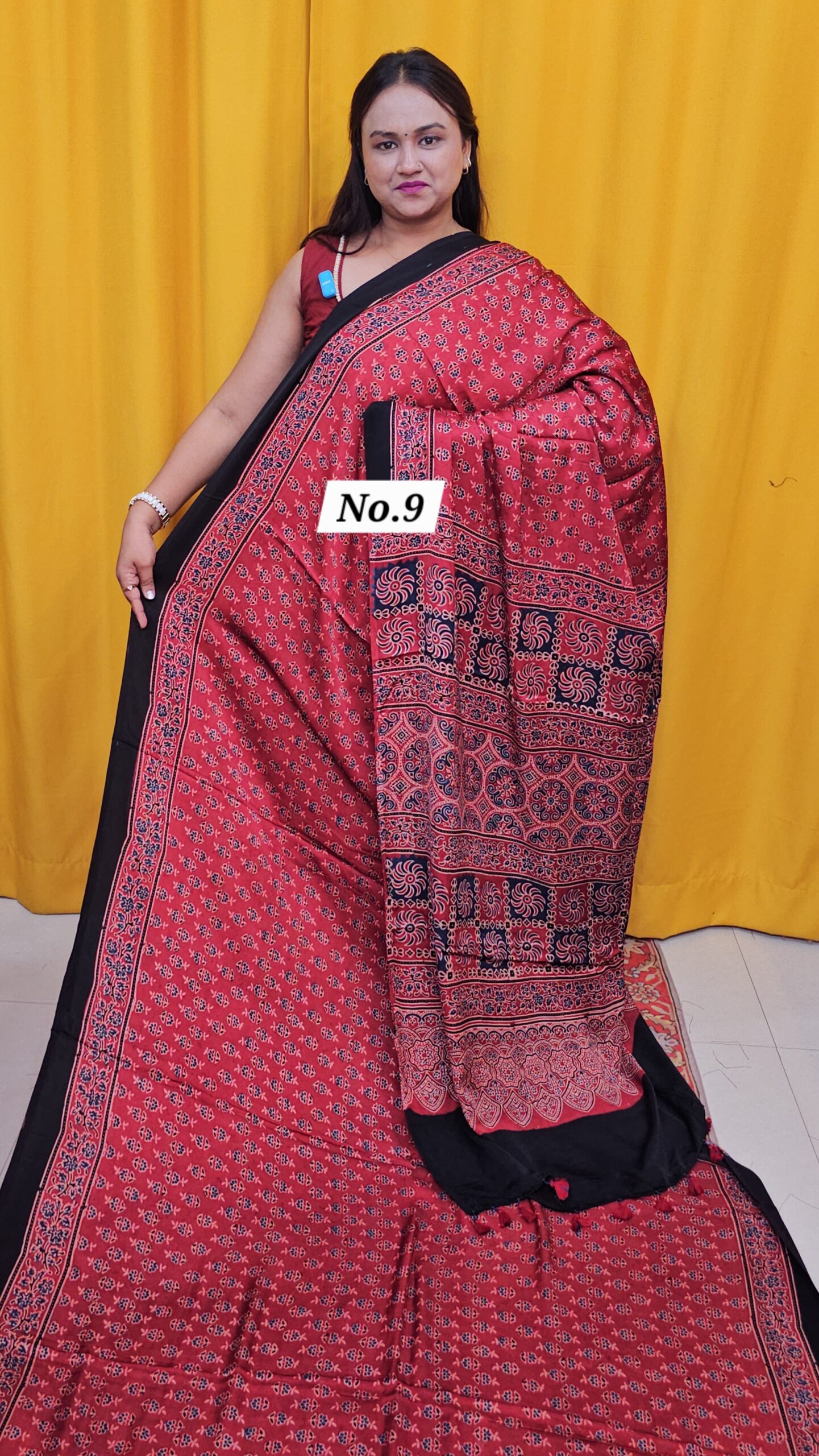 9TH OCT MEGA 2NDSALE LIVE – PURE AJRAKH MODAL SAREE {DEFECTIVE} (NO.9)