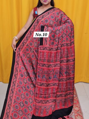 9TH OCT MEGA 2NDSALE LIVE – PURE AJRAKH MODAL SAREE {DEFECTIVE} (NO.10)
