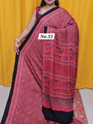 9TH OCT MEGA 2NDSALE LIVE – PURE AJRAKH MODAL SAREE {DEFECTIVE} (NO.13)