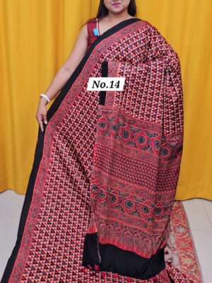9TH OCT MEGA 2NDSALE LIVE – PURE AJRAKH MODAL SAREE {DEFECTIVE} (NO.14)