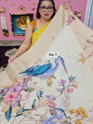 24TH OCT MEGA SALE LIVE – DIGITAL HAND KATHA CREPE SILK SAREE (NO.7)