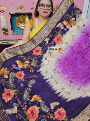 24TH OCT MEGA SALE LIVE – DIGITAL HAND KATHA CREPE SILK SAREE (NO.8)