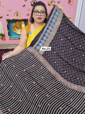 24TH OCT MEGA SALE LIVE – AJRAKH MODAL MIRROR SAREE (NO.23)