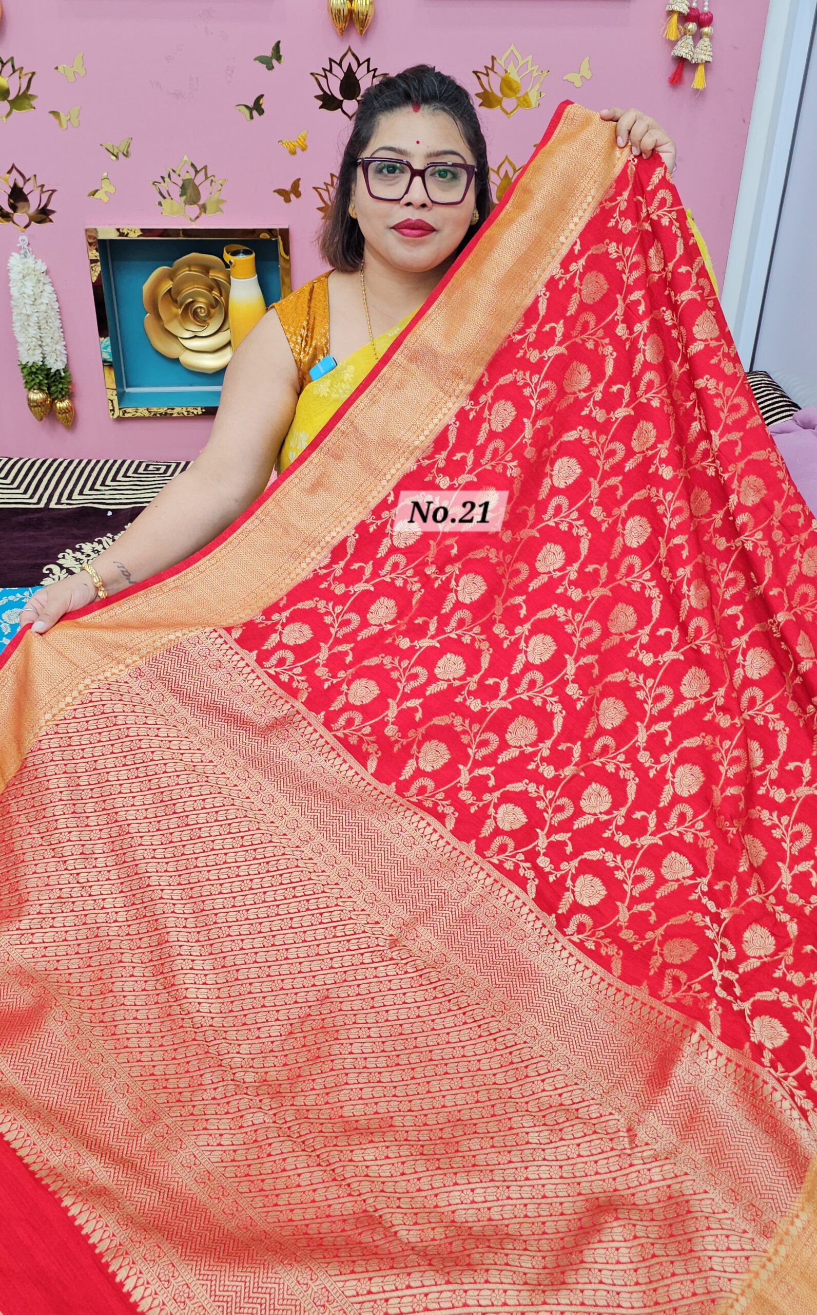 27TH OCT MEGA SALE LIVE - GEORGETT SILK KHADDI SAREE (NO.21)
