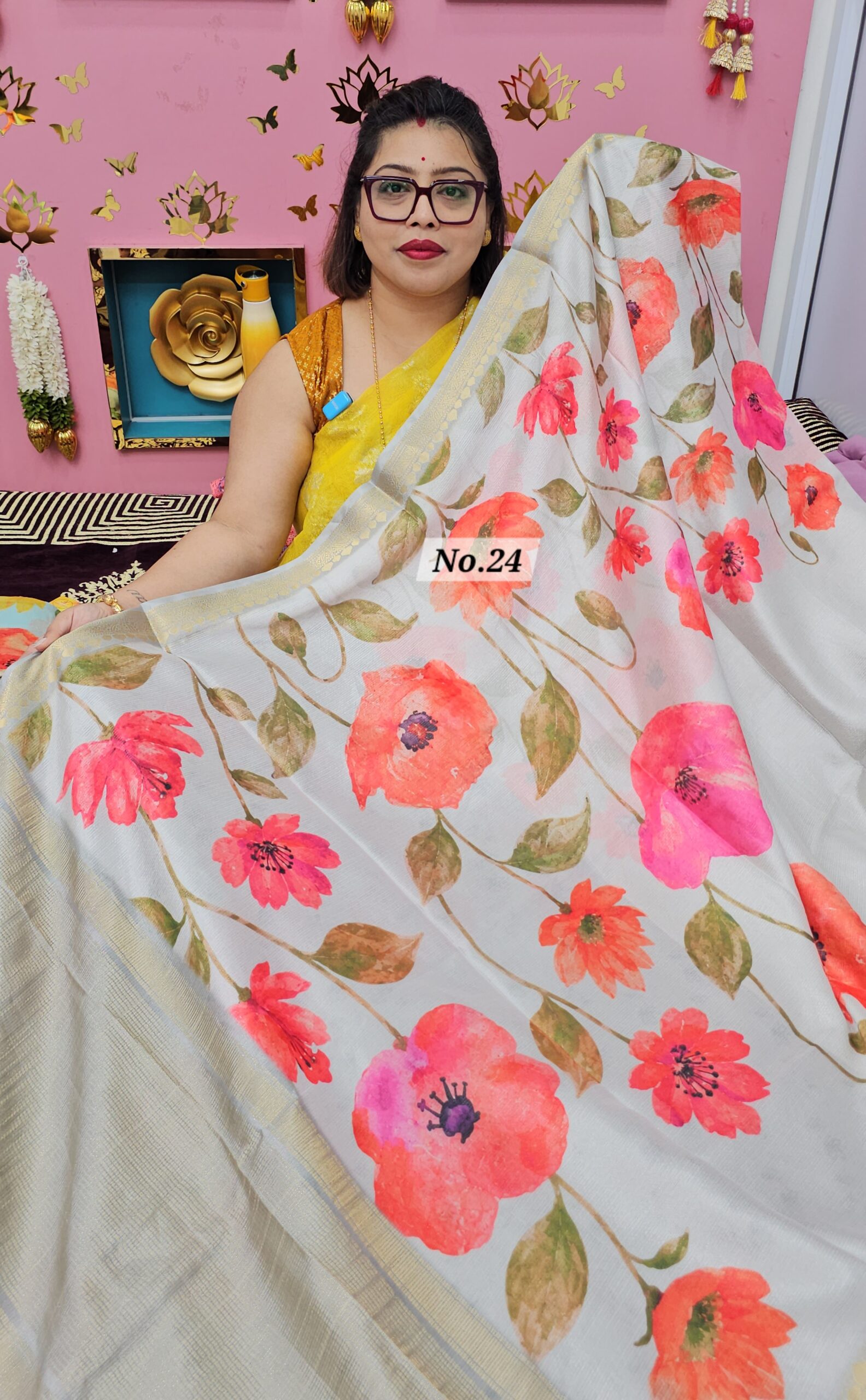 27TH OCT MEGA SALE LIVE - MOSS CHIFFON SAREE (NO.24)