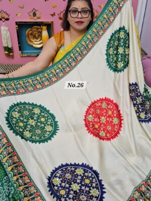 27TH OCT MEGA SALE LIVE - PREMIUM MIRROR CREPE MODAL SAREE (NO.26)