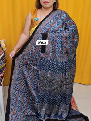 26TH OCT MEGA SALE 2ND LIVE - PURE AJRAKH MODAL SILK SAREE (NO.8)