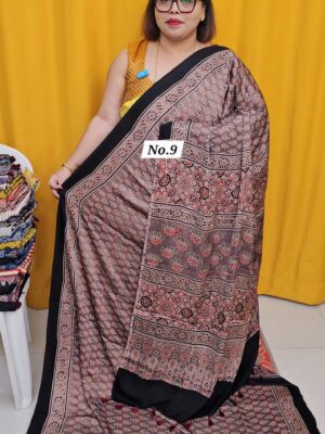 26TH OCT MEGA SALE 2ND LIVE - PURE AJRAKH MODAL SILK SAREE (NO.9)