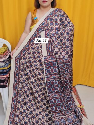 26TH OCT MEGA SALE 2ND LIVE - PURE AJRAKH MODAL SILK SAREE (NO.11)