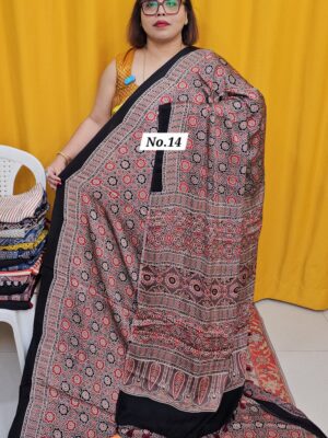 26TH OCT MEGA SALE 2ND LIVE - PURE AJRAKH MODAL SILK SAREE (NO.14)
