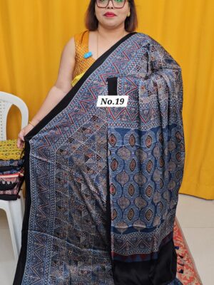 26TH OCT MEGA SALE 2ND LIVE - PURE AJRAKH MODAL SILK SAREE (NO.19)