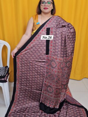 26TH OCT MEGA SALE 2ND LIVE - PURE AJRAKH MODAL SILK SAREE (NO.26)