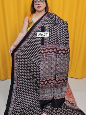 26TH OCT MEGA SALE 2ND LIVE - PURE AJRAKH MODAL SILK SAREE (NO.27)