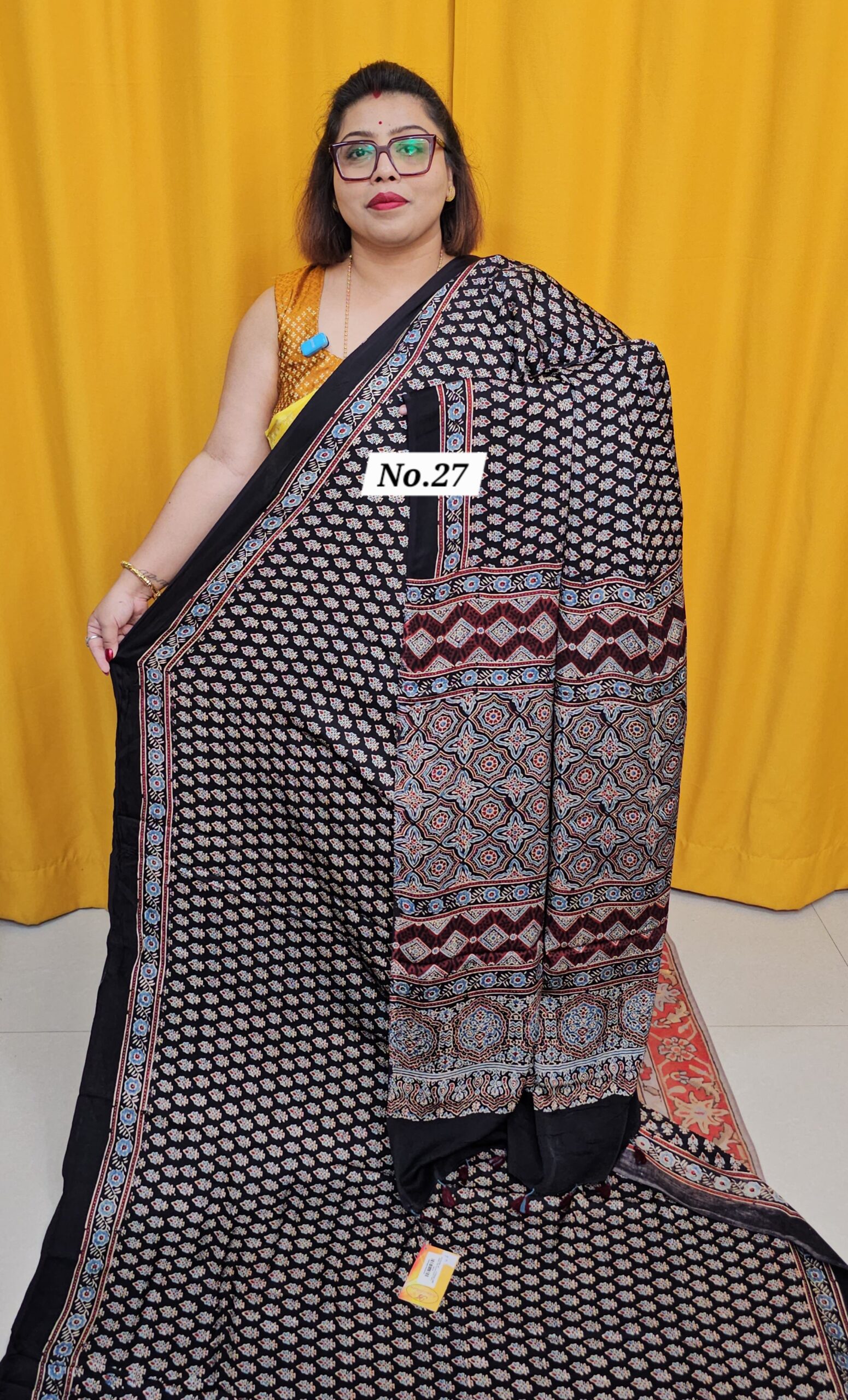 26TH OCT MEGA SALE 2ND LIVE - PURE AJRAKH MODAL SILK SAREE (NO.27)
