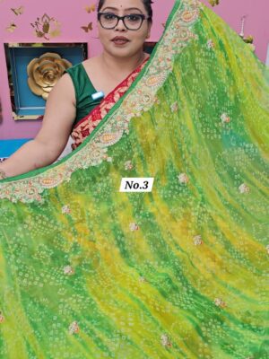 6TH OCT MEGA SALE LIVE – MOSS CHIFFON SAREE  (NO.3)