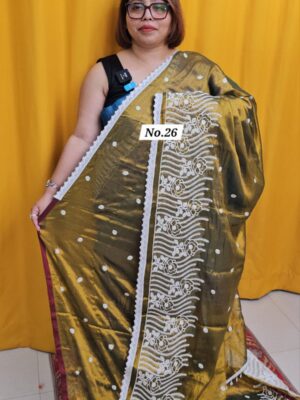8TH OCT MEGA SALE 2ND LIVE - PURE BENGAL HANDLOOM TISSUE SAREE (NO.26)