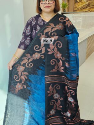 16TH OCT MEGA SALE 2ND LIVE – PURE HANDLOOM LINEN SAREE (NO.9)