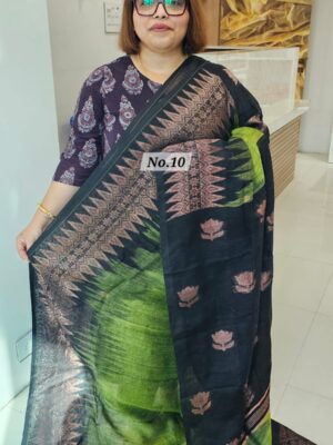 16TH OCT MEGA SALE 2ND LIVE – PURE HANDLOOM LINEN SAREE (NO.10)