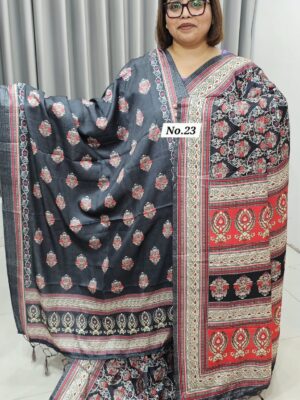 25TH OCT MEGA SALE 3RDLIVE – PASHMINA SAREE  WITH STOLE  (NO.23)