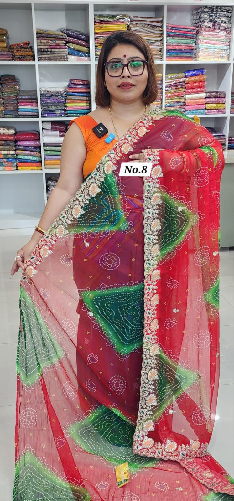 26TH OCT MEGA SALE 2ND LIVE - MOSS CHIFFON SAREE (NO.8)