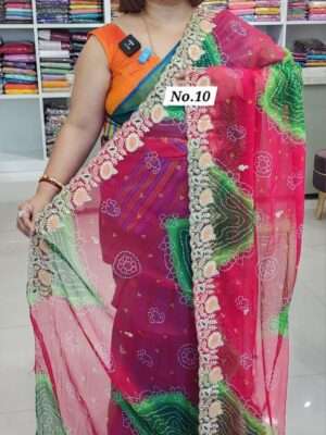 26TH OCT MEGA SALE 2ND LIVE - MOSS CHIFFON SAREE (NO.10)