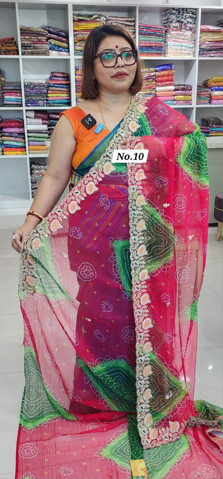 26TH OCT MEGA SALE 2ND LIVE - MOSS CHIFFON SAREE (NO.10)