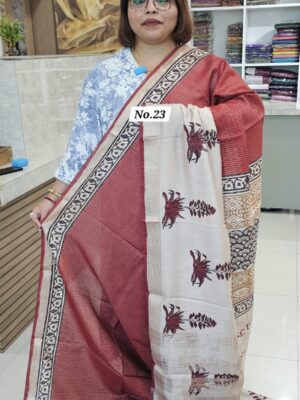 29TH OCT GRAND LIVE SALE – HANDBLOCK MAHESWARI SILK SAREE (NO.23)